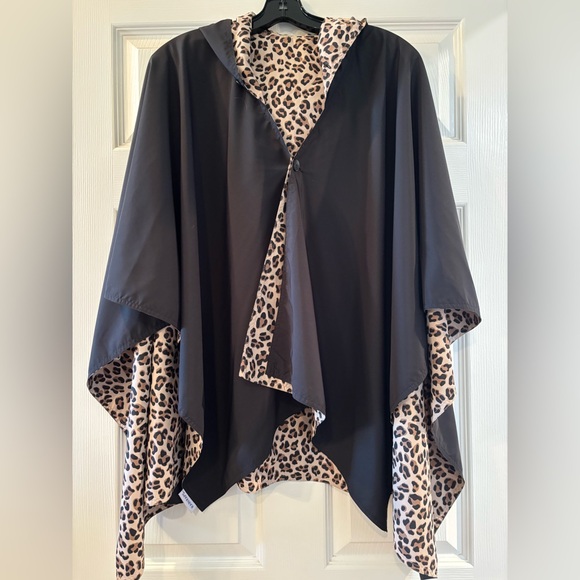RainRap Jackets & Blazers - Black and animal print all weather Rainrap EUC